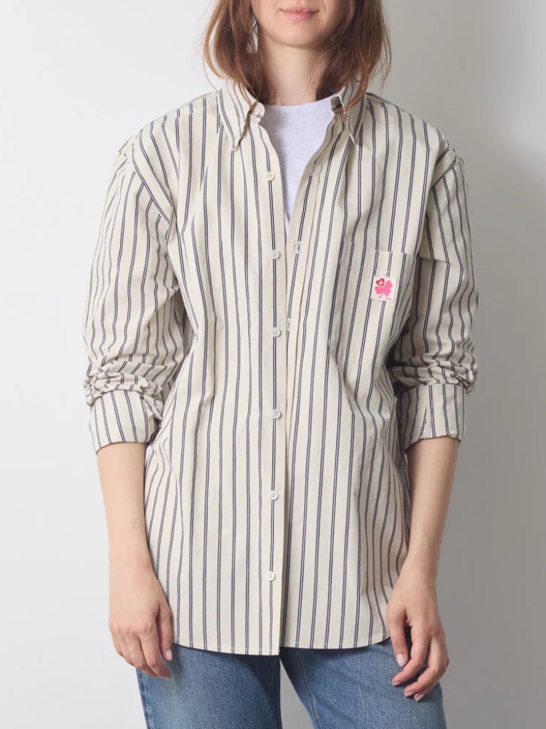 Merci Stripe Button Down Shirt